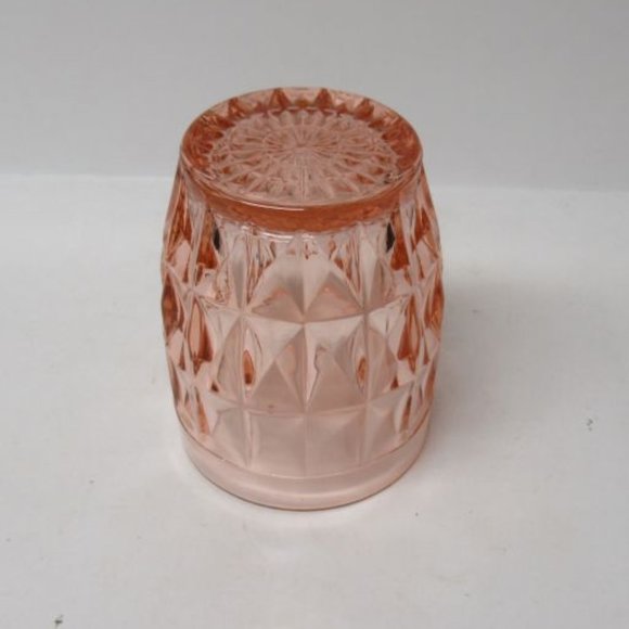 Jeannette Depression Glass Pink WINDSOR Diamond 4 Inch 9 Ounce Water Tumbler - Picture 4 of 4